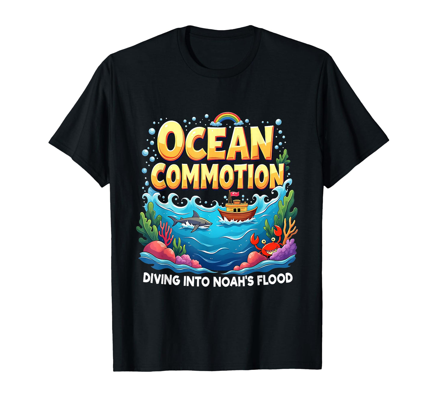 Diving into Noah's Flood VBS 202B Kids Camp Ocean Commotion T-Shirt