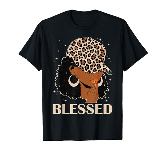 Blessed Black Woman Praying Afro African American Christian T-Shirt