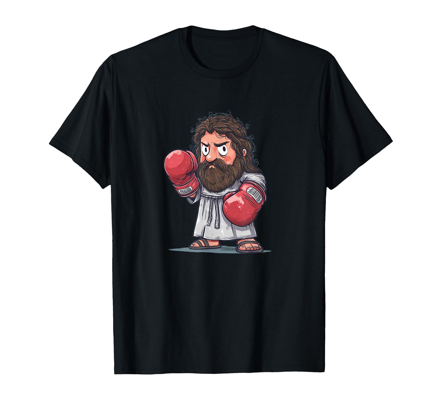 Nice Cartoon Jesus Costume for Fighter and Sports Fans T-Shirt