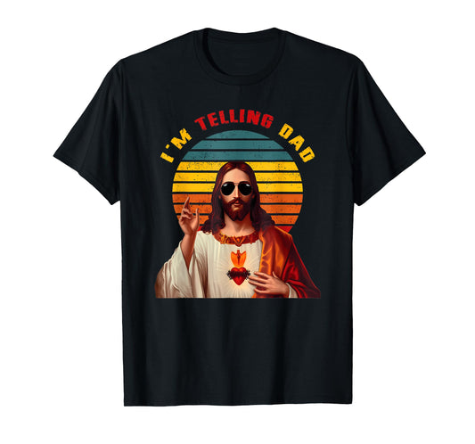 Retro I'm Telling Dad Christian Vintage Jesus Meme T-Shirt