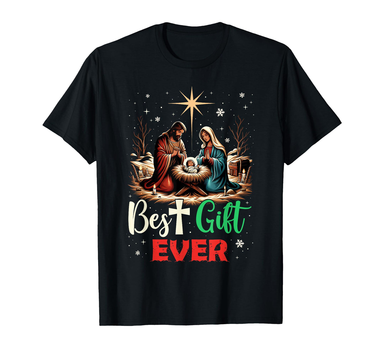 Best Ever Christmas Cool Jesus Nativity Scene Christian T-Shirt