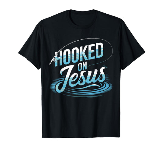 Hooked on Jesus Fishing Christian T-Shirt
