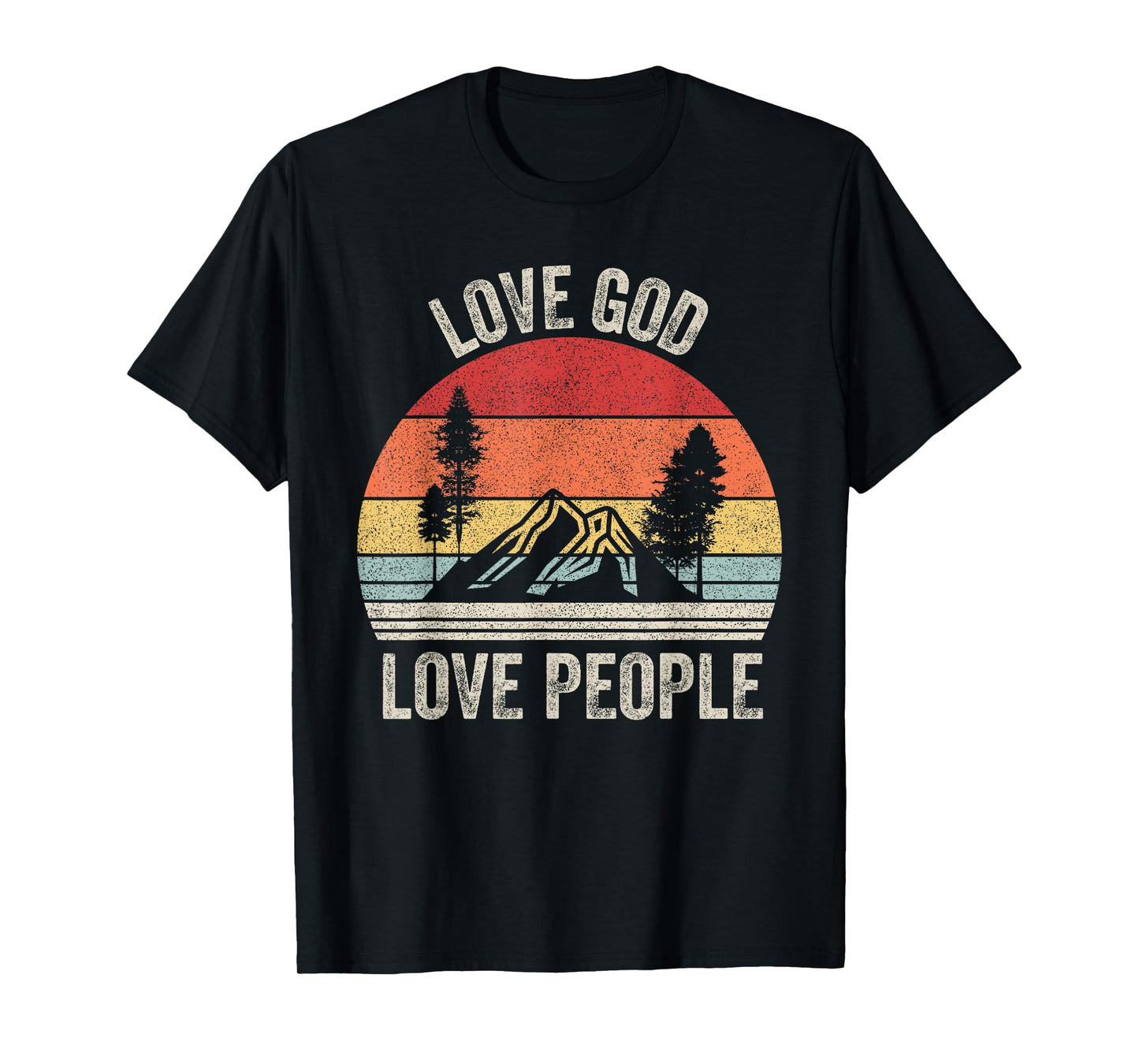Vintage Retro Love God Love People Christian Bible T-Shirt