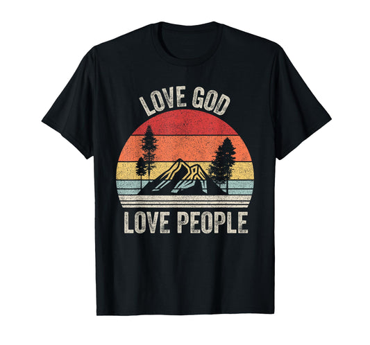 Vintage Retro Love God Love People Christian Bible T-Shirt