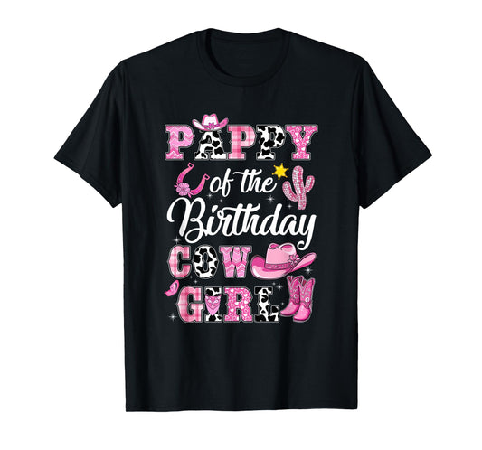 Pappy Of The Birthday Cow Girl Western Cowgirl 1St Birthday T-Shirt