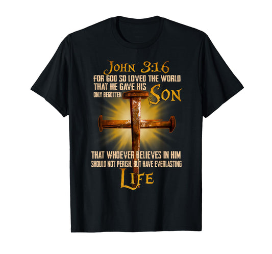 For God So Loved The World Christian John 3 16 Bible Verse T-Shirt