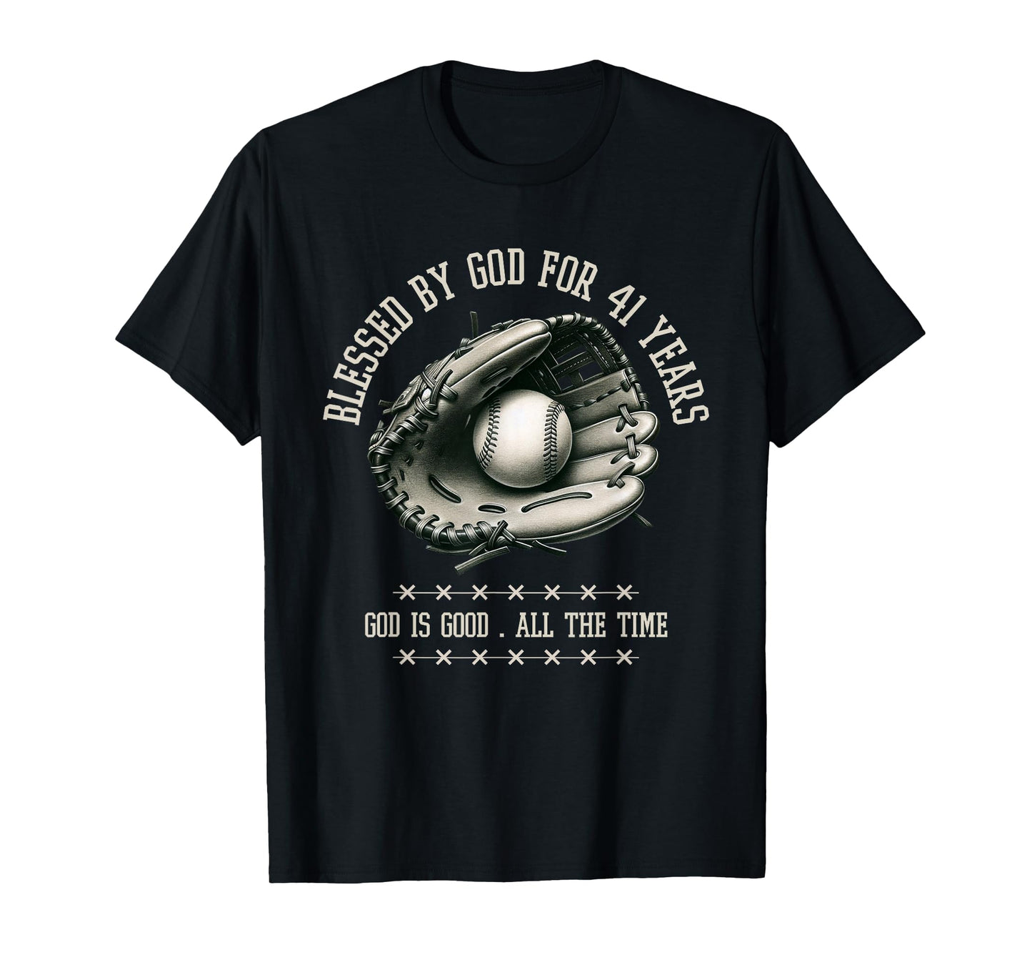 Blessed by God for 41 Years Old Baseball 41st Birthday Gifts T-Shirt