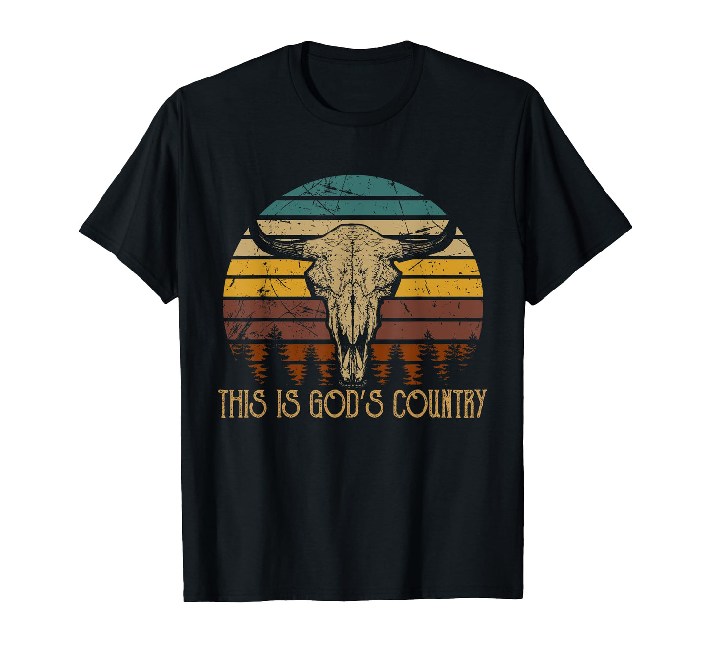 This Is God's Music Country Outfit Bull Skulls Western Howdy T-Shirt