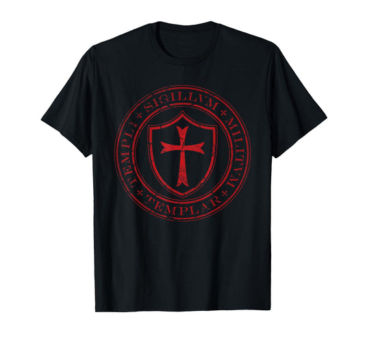 Distressed Knights Templar Cross, Seal of Soldiers T-Shirt T-Shirt