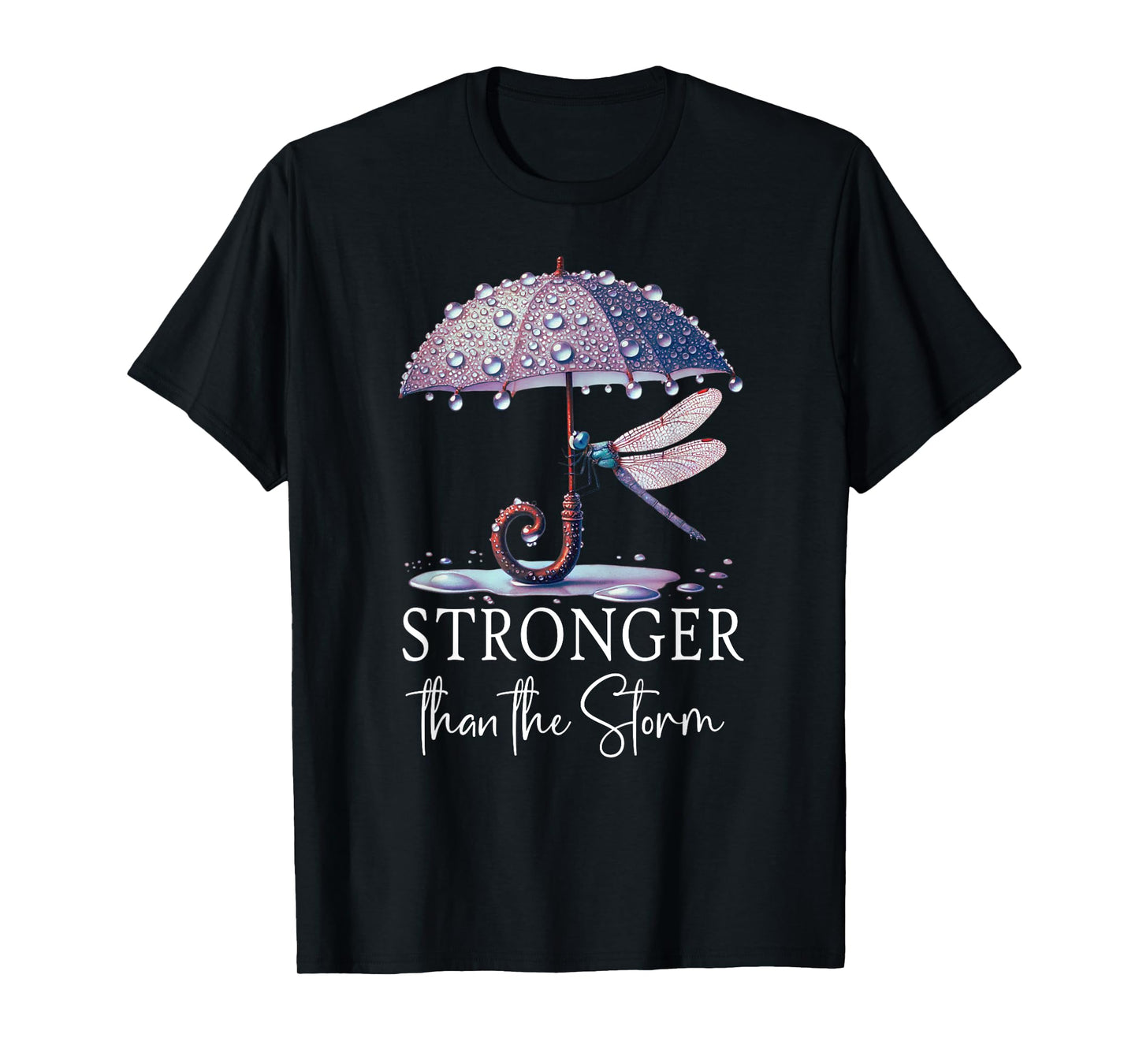 Stronger Than the Storm Psalm 93 Purple Dragonfly Christian T-Shirt