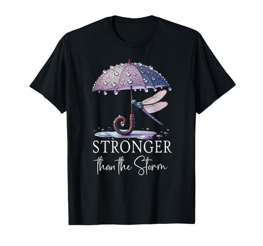 Stronger Than the Storm Psalm 93 Purple Dragonfly Christian T-Shirt