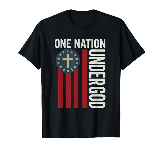 One Nation Under God 4th of July Patriotic Christian T-Shirt T-Shirt