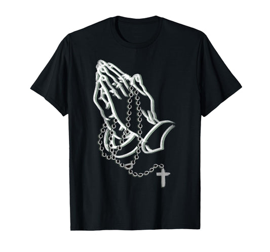 Praying hands with a rosary T-Shirt