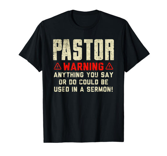 Vintage Pastor Warning Sermon In The Bible Christianity T-Shirt