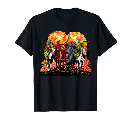 4 Horsemen Of The Apocalypse Revelation 6:1-8 Jesus Gift T-Shirt