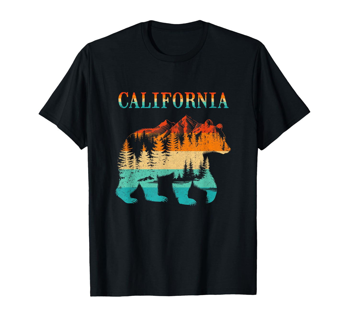 California Bear Vintage Retro Nature Hiking Souvenir T-Shirt