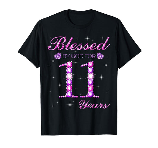 Blessed by God for 11 Years Old 11th Birthday Party T-Shirt