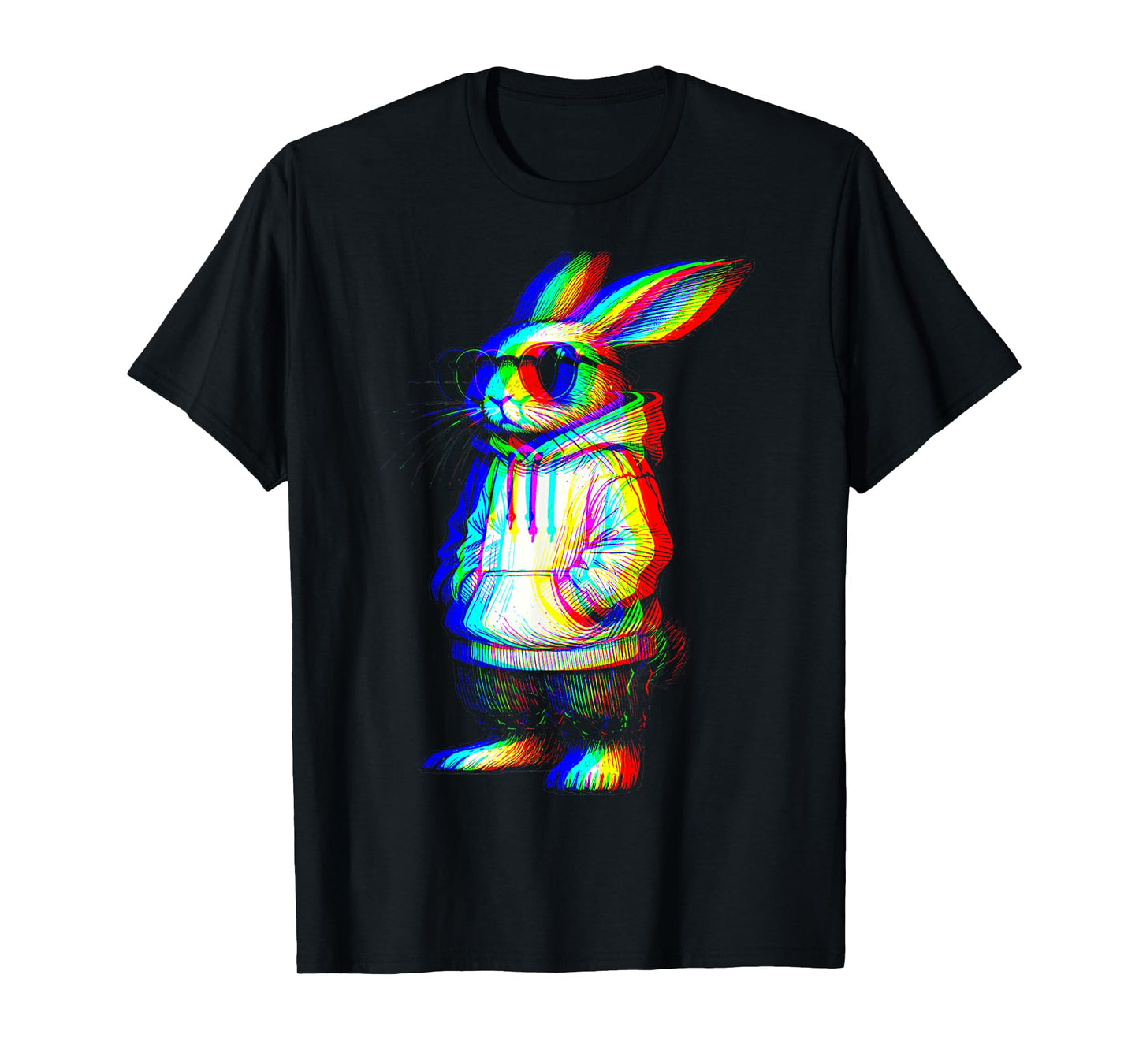 Cool Bunny Sunglasses Rabbit Easter Men Vaporwave EDM Music T-Shirt