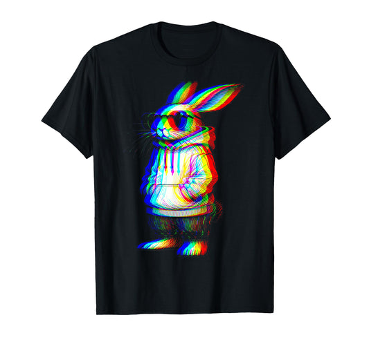 Cool Bunny Sunglasses Rabbit Easter Men Vaporwave EDM Music T-Shirt