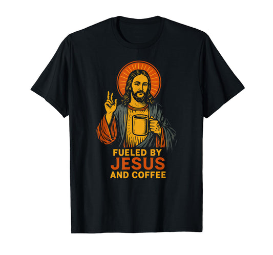 Jesus Coffee Fueled by Fun Womens Christian Faith T-Shirt
