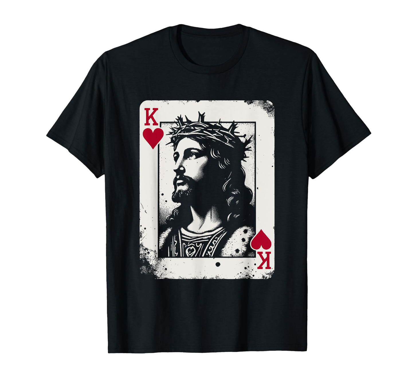 Jesus King Of Hearts - Vintage Religious Card Game Lover T-Shirt
