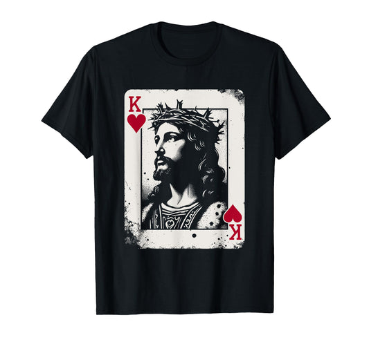 Jesus King Of Hearts - Vintage Religious Card Game Lover T-Shirt