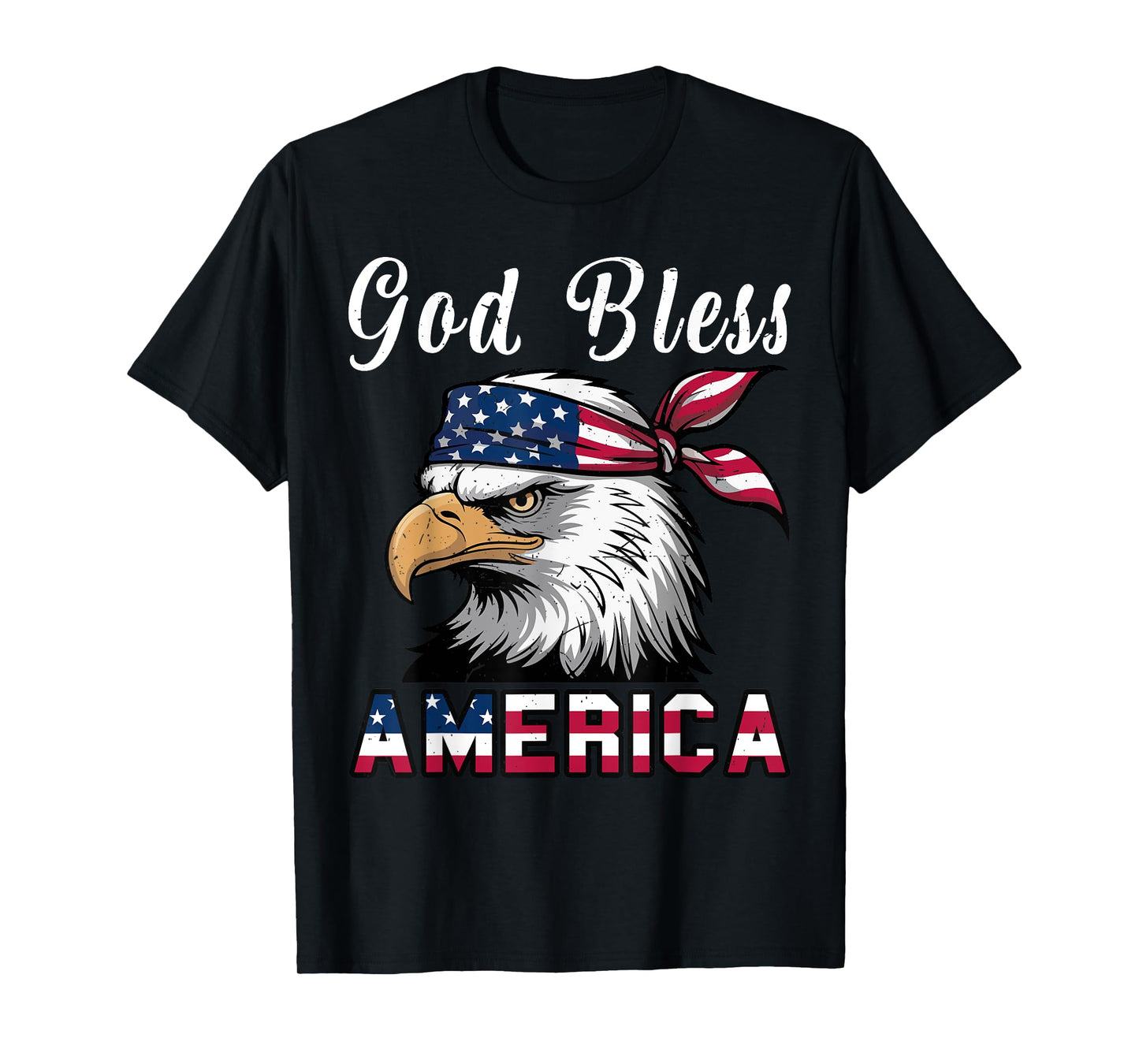Men God Bless America 4th July Boy Toddler Eagle USA Flag T-Shirt