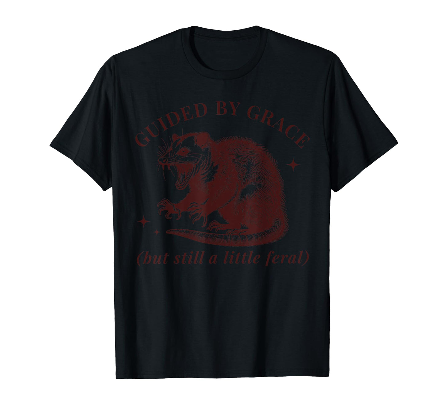 Guided by Grace Funny Possum Christian Feral Bible Saying T-Shirt