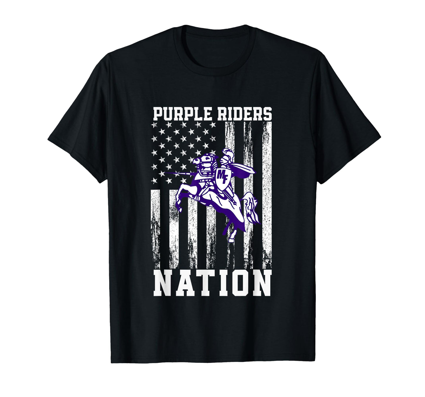Martins Ferry Purple Riders Logo Nation HS T-Shirt