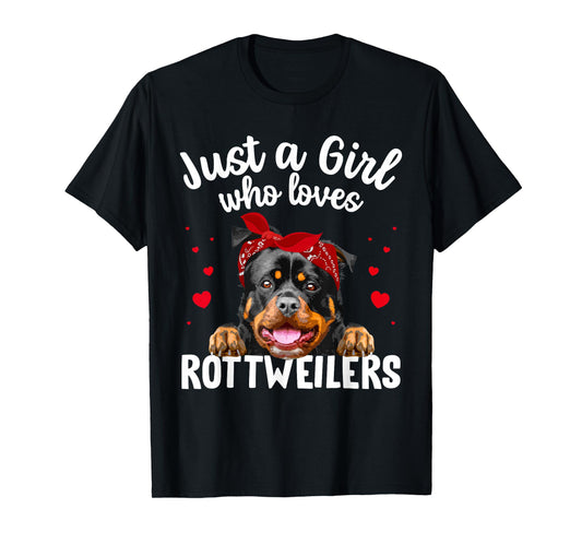 Funny Rottweiler Art For Women Girls Rottie Rottweiler Lover T-Shirt