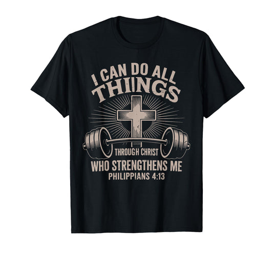 Can Do All Things Funny Christian Workout Gym Jesus Women T-Shirt
