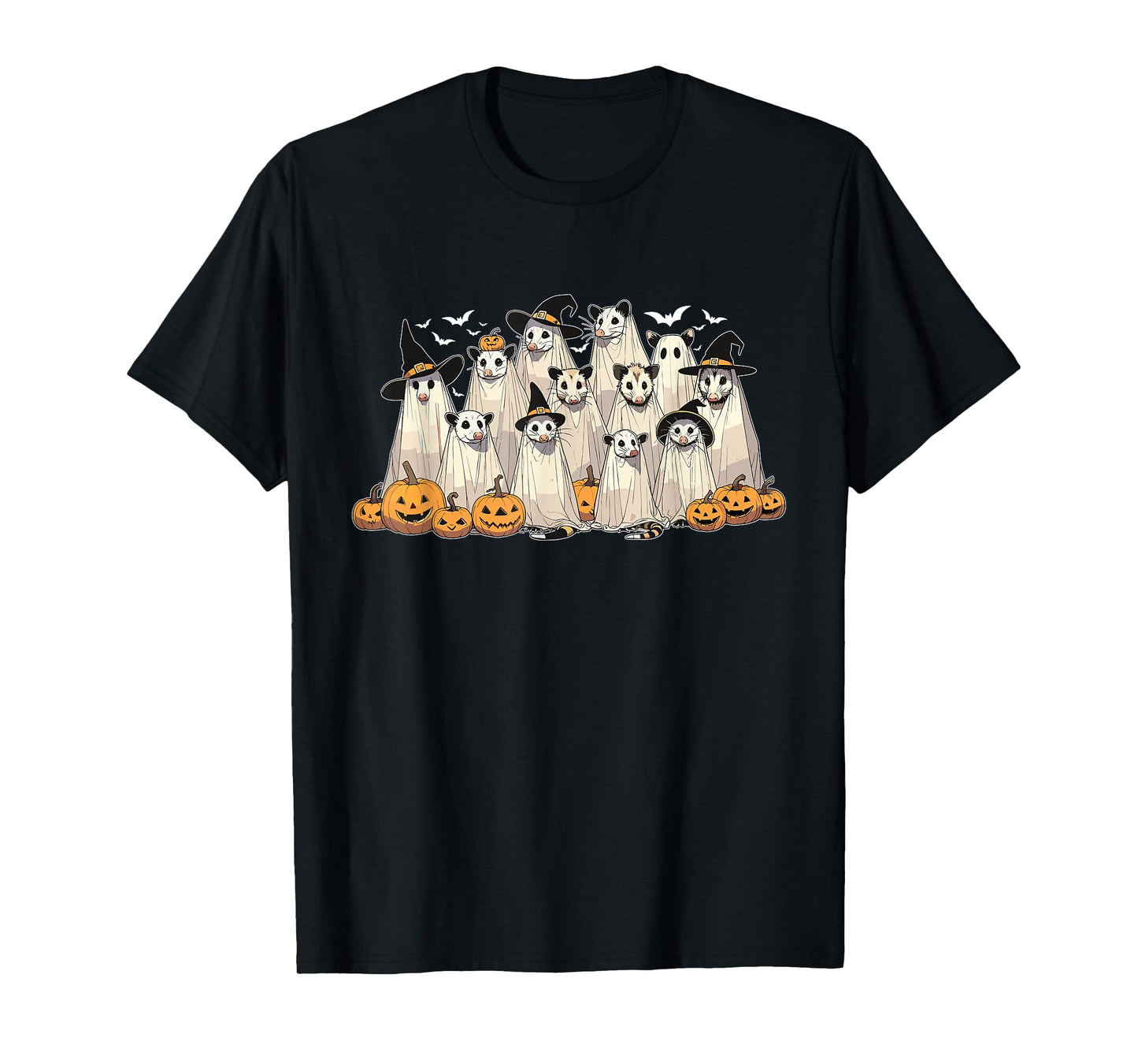 Retro Opossum Ghost Halloween Possum Pumpkin Spooky Season T-Shirt