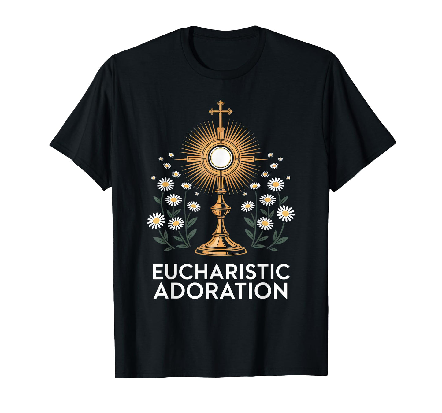 Floral Eucharistic Adoration Catholic T-Shirt