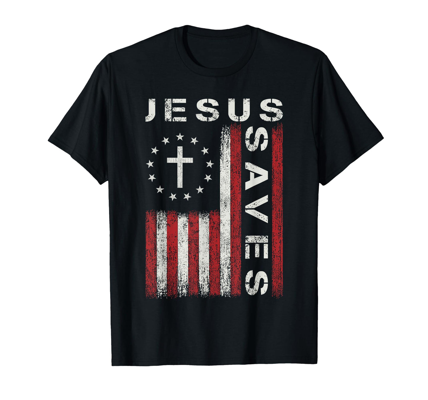 Jesus Saves USA Christian God Bible Faith Cross Religious T-Shirt