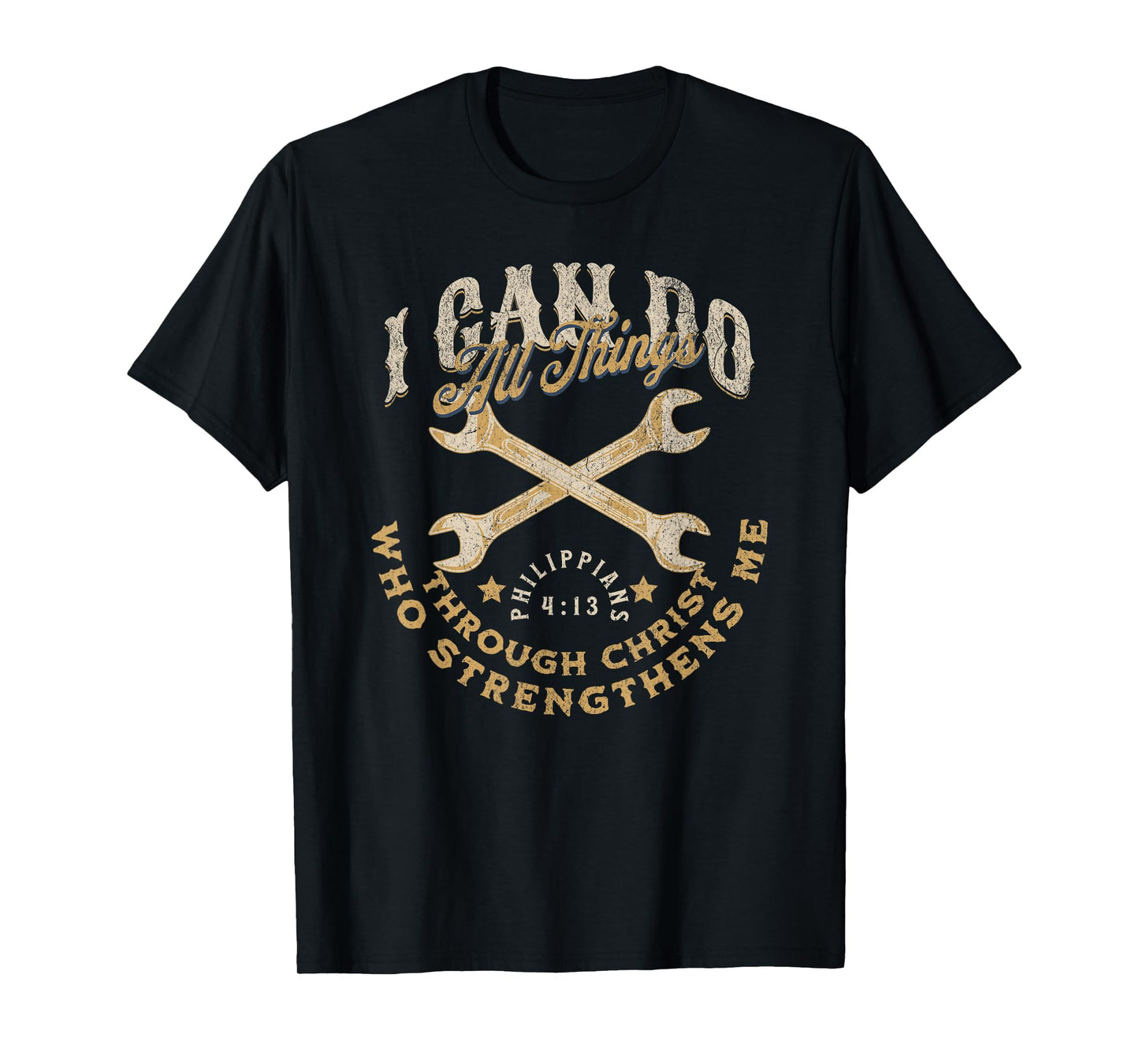 Cool Classic Car Mechanic Wrench Bible Scripture Verse Faith T-Shirt