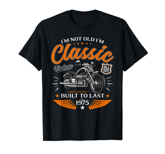 50th Birthday Man Gift Motorcycle Motorcyclist Biker 1975 T-Shirt