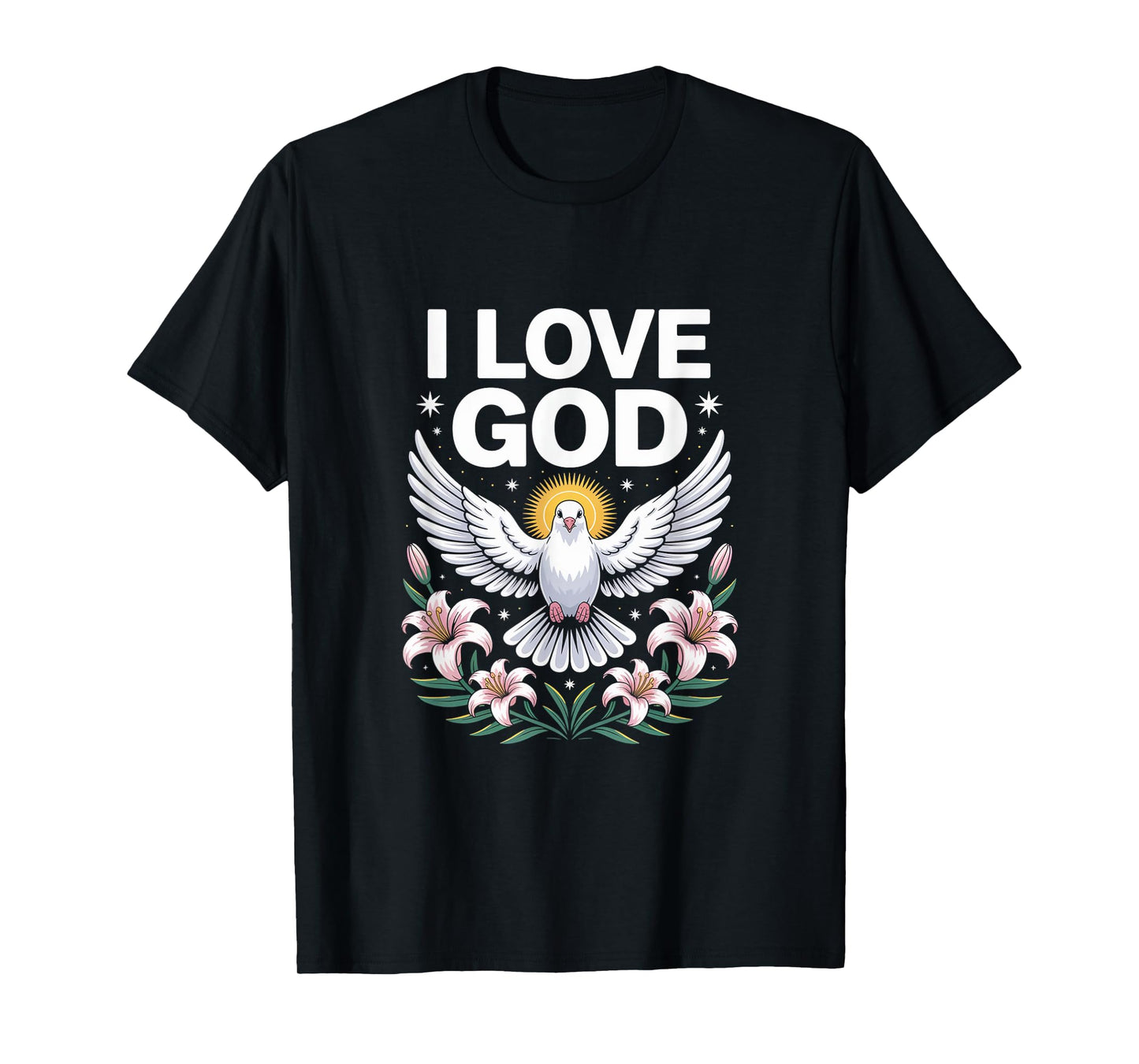 I Love God Dove Peaceful Faith Symbol T-Shirt