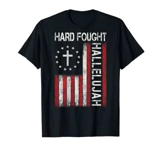 Hard Fought Hallelujah God Jesus Christian Faith Religious T-Shirt