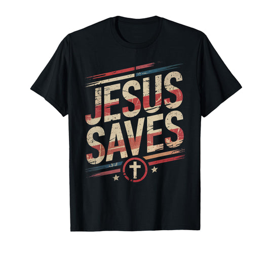 Jesus Saves Cross Christian Religious Faith Mens T-Shirt