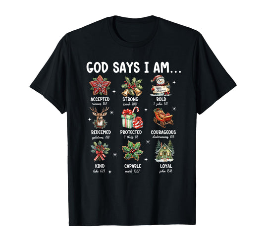 God Says I Am Cute Ghost Floral Groovy Halloween Christian T-Shirt