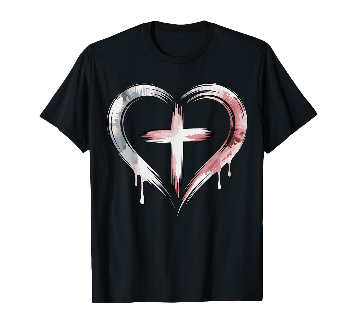 Heart Cross Christian Faith Love T-Shirt