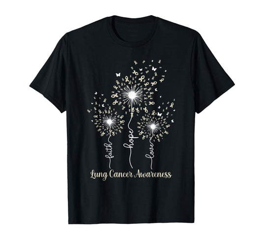 Dandelion Faith Hope Love Lung Cancer Awareness T-Shirt