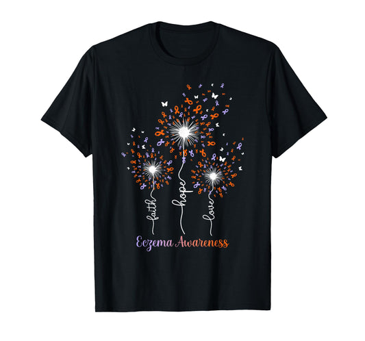 Dandelion Faith Hope Love Eczema Awareness T-Shirt
