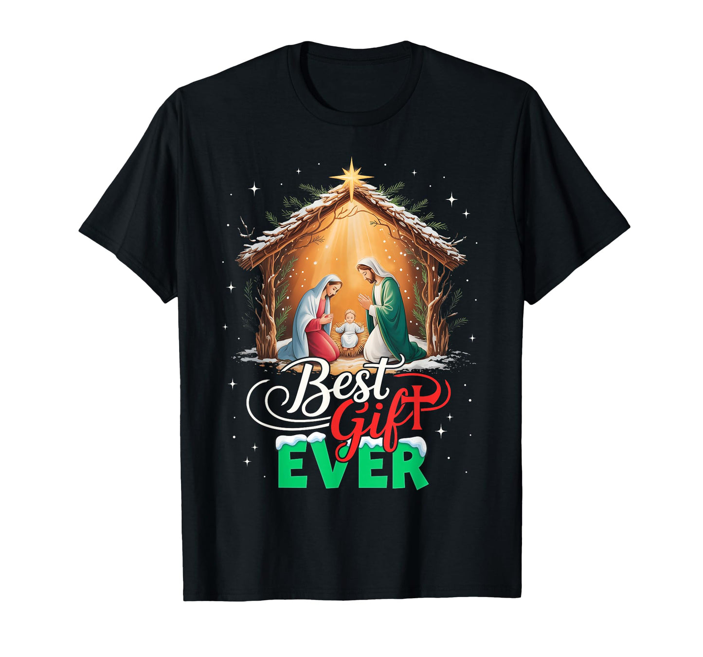 Christmas Cool Jesus Nativity Scene Christian Best Ever T-Shirt