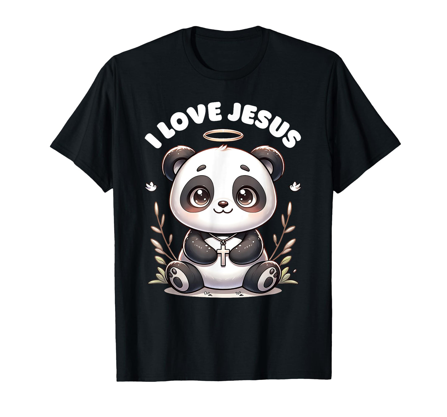 Cute Christian Panda I Love Jesus Panda Bear for kids T-Shirt