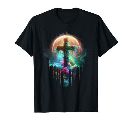 Christian Cross I am the Vine You are the branches Vibrant T-Shirt