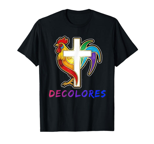 DeColores Cursillo Rainbow Rooster Catholic T-Shirt