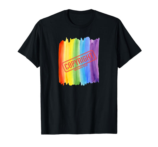 Rainbow Copyright Paintbrush Christian T-Shirt