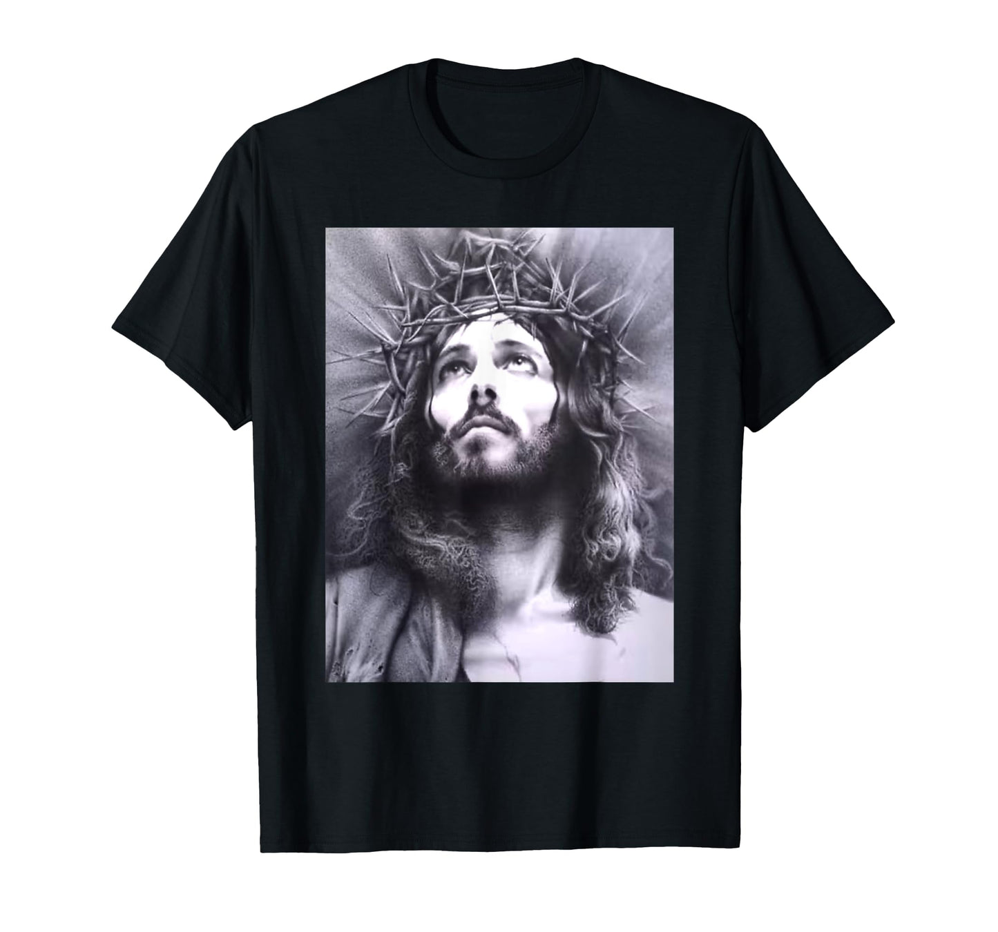 Image Face Of Jesus On A Cross With Crown Of Thorns T-Shirt