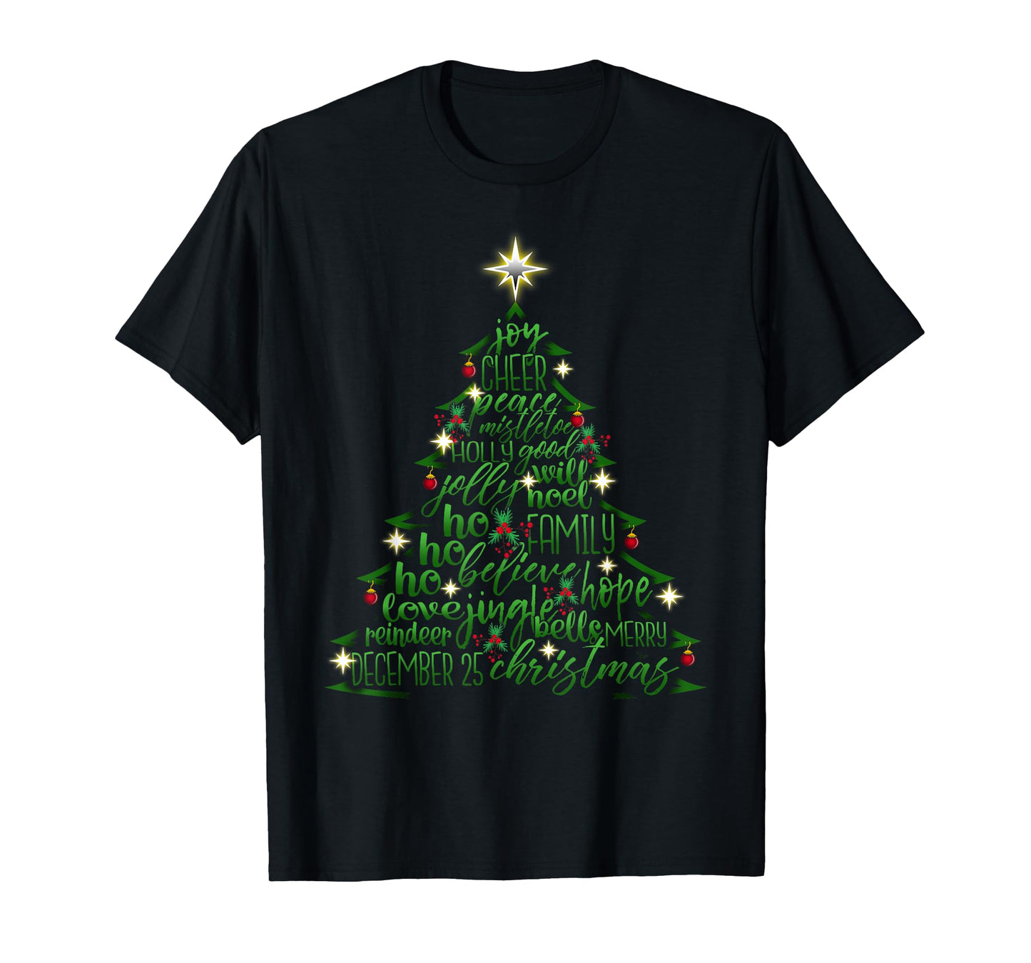 Christmas Tree Word Design Costume T-Shirt T-Shirt